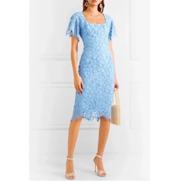 Lela Rose Dresses Lela Rose Pastel Sky Blue Floral Lace